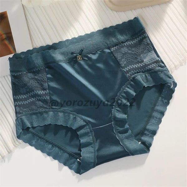 108-42-4 カワイイ♥ お洒落模様 ツヤツヤ フルバック パンティー【ブルーLサイズ】レディース 下着 女性 ショーツ セクシー .1拍卖