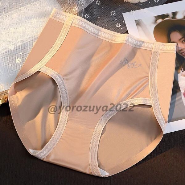 70-109-8 キラキラ シンプル 光沢 ショーツ ツヤツヤ サラサラ 高品質【ブラウンL】レディース ショーツ 下着 ランジェリー パンティ.1拍卖