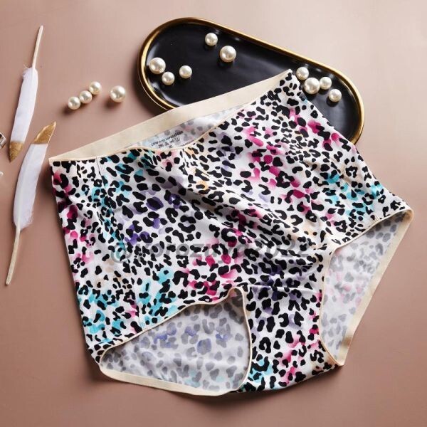 67-35-11 全面ツヤツヤ 光沢 サテン 高品質☆ テカリ ショーツ デザイン フルバック【カラフル豹XL】大きいサイズ レディース 下着 .1拍卖