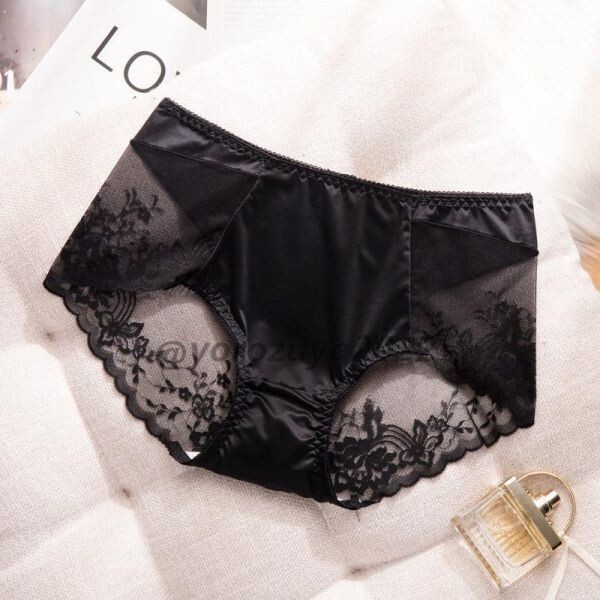 64-43-9 光沢 シャイン アイスシルク ショーツ 艶々 激セクシー【ブラックXL】レディース メンズ 下着 大きいサイズ 女性 男性 新品 .1拍卖