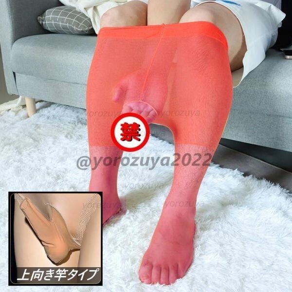 68-425-4 メンズ ☆上向き竿付きタイプ☆ 先端穴空き カラータイツ【画像カラーFサイズ】男性 タイツ パンスト セクシー ストッキング.2拍卖