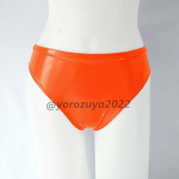 67-233-12 エナメル レザー パンツ エロ おすすめ♪【オレンジL】レディース メンズ ユニセックス 下着 ショーツ コスプレ ブリーフ .1拍卖