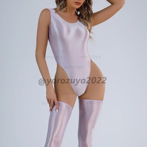 102-488-13 光沢 ツヤツヤ ハイレグ レオタード【TバックタイプパープルLサイズ】コスプレ イベント セクシー 仮装 レースクイーン.2拍卖