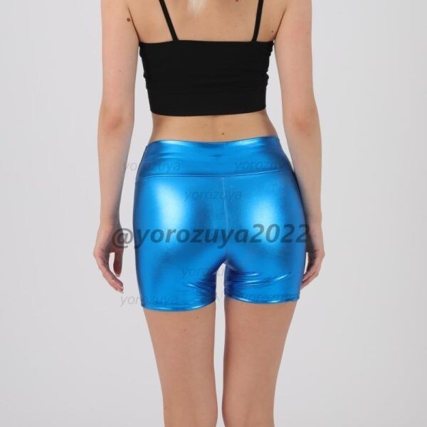 98-348-14 パフォーマンス パンツ ショートパンツ 【ブルーLサイズ】レディース メンズ セクシー ナイトクラブ ステージ コスプレ.1拍卖