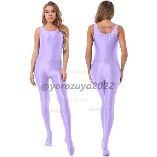 102-456-35 光沢 ツヤツヤ ジャンプスーツ コスチューム【パープルMサイズ】セクシー ボディスーツ コスプレ イベント レースクイーン.3拍卖