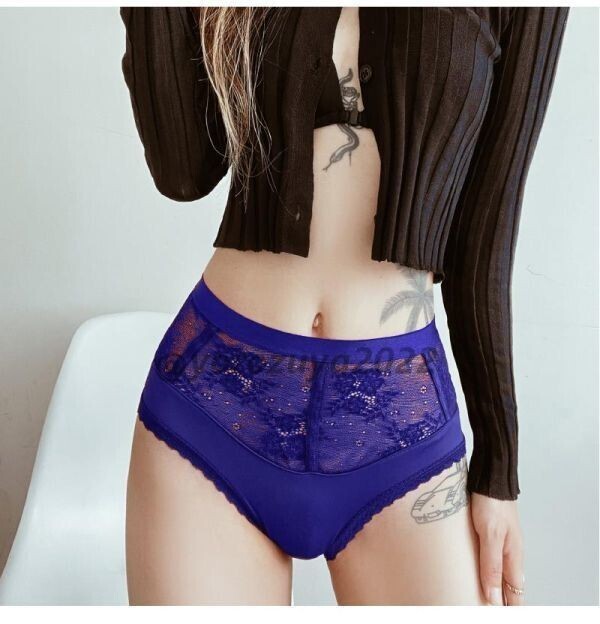 64-320-10 セクシー ボディシェイパー ハイウエストショーツ アイスシルク 【ブルーL】レディース 大きいサイズ 下着 フルバック .1拍卖