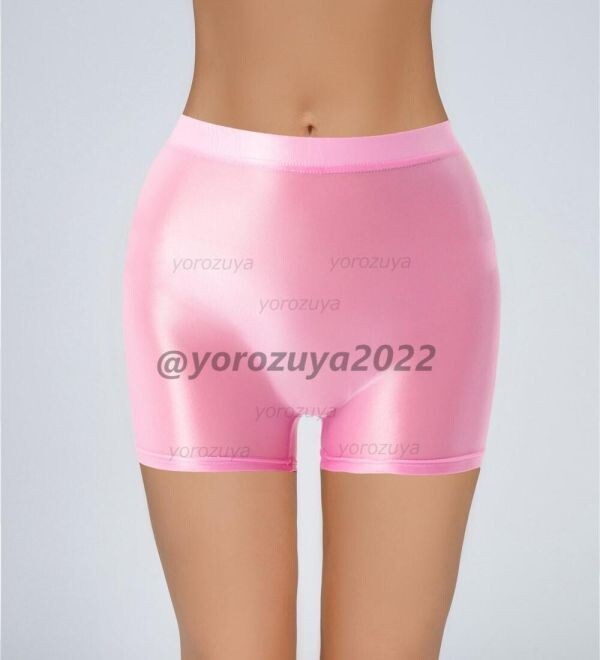 92-202-15 光沢 ピタピタ パンツ 艶々 ボクサー ショーツ【ピンクXLサイズ】レディース メンズ セクシー コスプレ ランジェリー.1拍卖