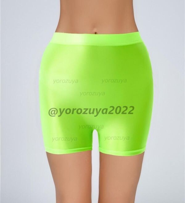 92-194-15 光沢 ピタピタ パンツ 艶々 ボクサー ショーツ【蛍光グリーンXLサイズ】レディース メンズ セクシー コスプレ ランジェリー.4拍卖