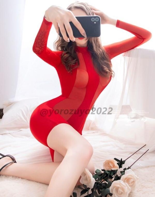 59-177-22 超セクシー コスチューム ショート丈【レッドFサイズ】エロ 過激 透け メンズ スケ コスプレ 全身タイツ ナイトウェア .1拍卖