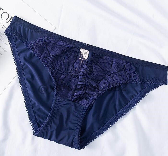 164-89-8 可愛い系 光沢 花模様 フルバック ショーツ【ブルーF】レディース 女性 下着 パンツ ランジェリー ブリーフ セクシー .1拍卖