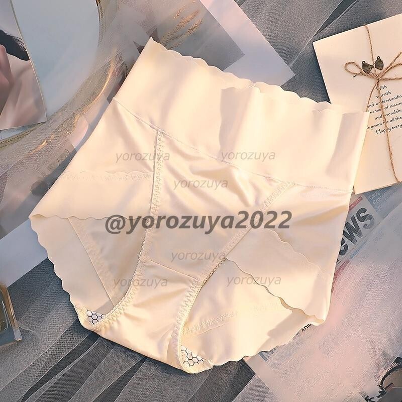 175-66-7 ツヤツヤ 光沢 ハイウエスト セクシーショーツ【ベージュXLサイズ】レディース 女性 下着 新品 パンツ インナー ランジェリー.1拍卖