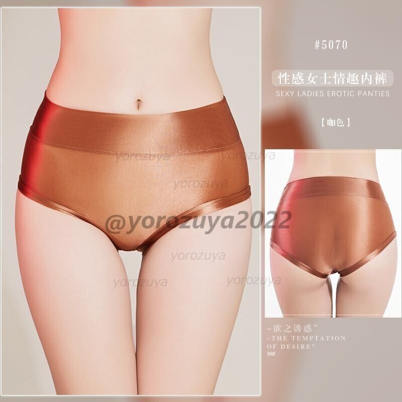 136-117-10 光沢 シルキー ツヤ感シースルー セクシー ショーツ【ブラウンF】レディース 女性 下着 ランジェリー コスプレ エロ パンツ.2拍卖