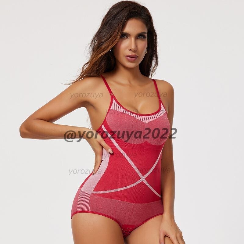 175-253-16 カラーボディスーツ レオタード フルバック【レッドXL】レディース 女性 下着 コスプレ ハイレグ セクシー インナー .2拍卖