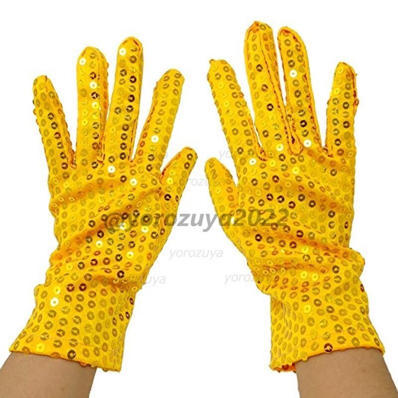 152-355-6 スパンコール ショートグローブ 手袋【ゴールドF(約23cm)】レディース コスプレ SM 女王様 女装 イベント 撮影 コスチューム.2拍卖