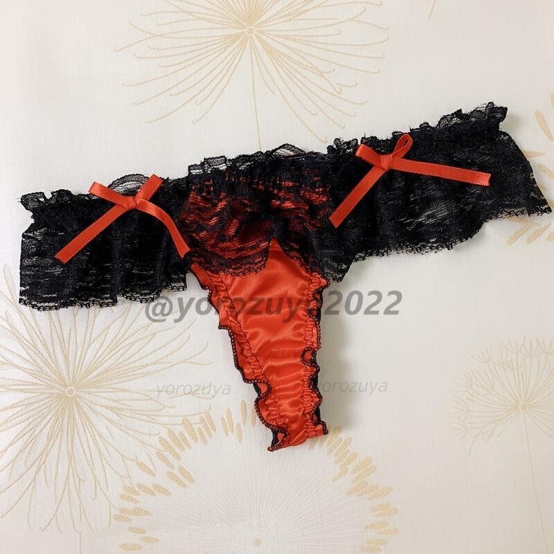 146-94-6 激エロ レースフリル 光沢Tバック パンティ【レッドF】レディース 女性 下着 エロ パンツ セクシー ランジェリー ショーツ.1拍卖
