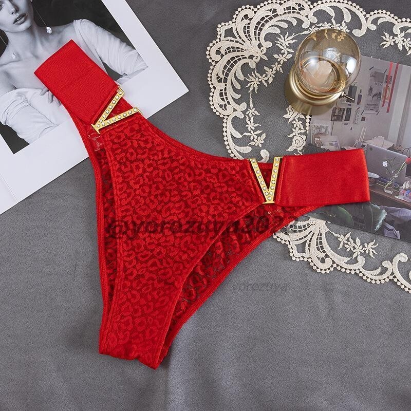 170-159-10 レース&ハーフバックタイプ 超ゴージャス Vバックル【レッドXL】ランジェリー ショーツ レディース セクシー パンツ .3拍卖