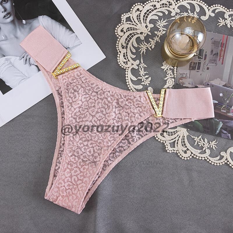 170-155-10 レース&ハーフバックタイプ 超ゴージャス Vバックル【ピンクXL】ランジェリー ショーツ レディース セクシー パンツ .2拍卖