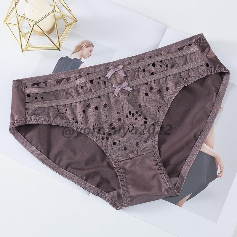 164-104-8 ツヤツヤ 光沢 かわいい リボン ショーツ【グレーF】レディース 女性 下着 フルバック ランジェリー ブリーフ セクシー .1拍卖