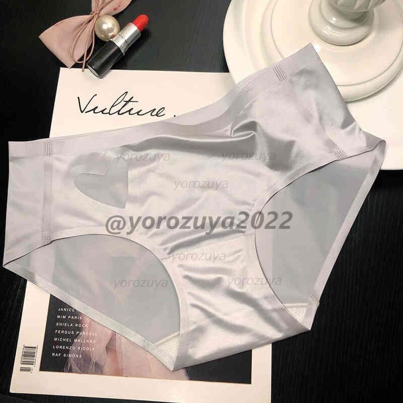 152-540-8 光沢 透けハート 艶々フルバック 高級ブリーフ【シルバーXLサイズ】レディース 女性 下着 ショーツ パンティ ランジェリー.2拍卖