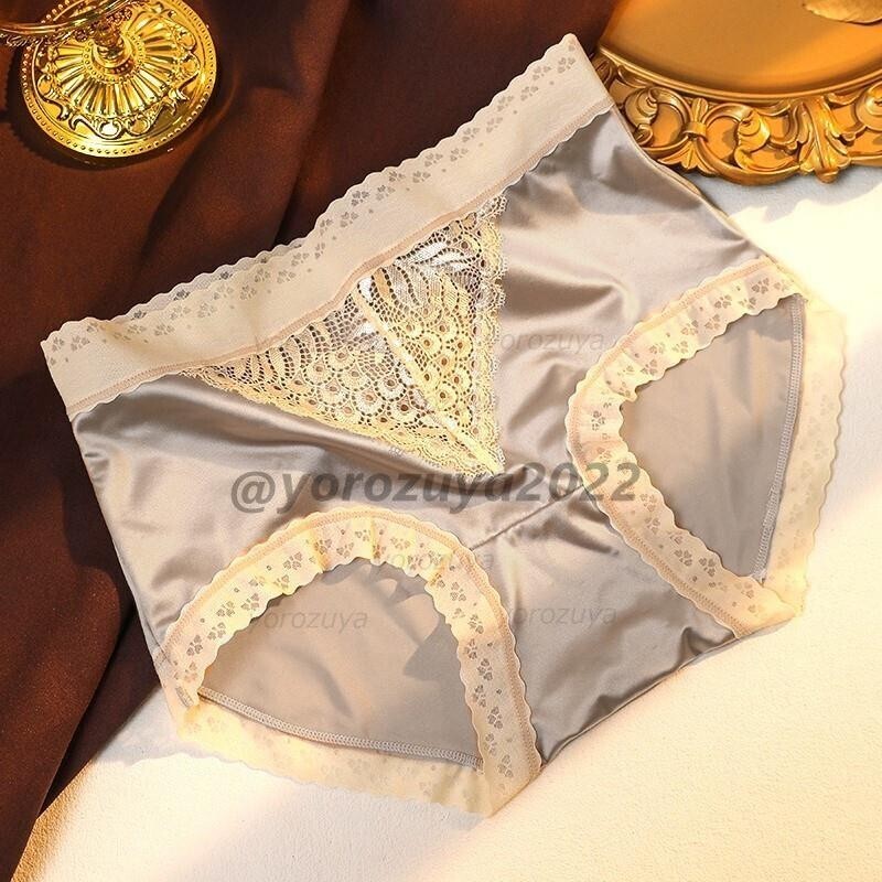 131-69-6 光沢 ツヤツヤ トライアングルセクシーレース ショーツ【シルバーXL】レディース 女性 下着 パンツ ランジェリー パンティー .1拍卖