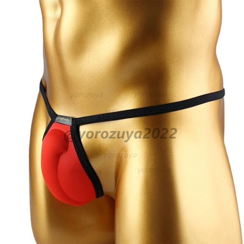 131-363-10 YP メンズ ペニス 3D立体 Tバック ショーツ プロテクター【レッドLサイズ】男性 下着 過激 エロ ゲイ Gストリング パンツ .2拍卖