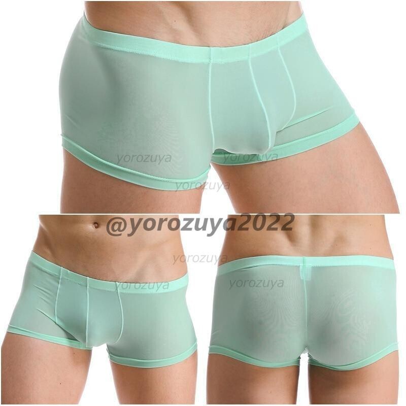176-48-6 メンズ シースルー セクシー 透け ボクサータイプ【スカイLサイズ】男性 下着 新品 インナー パンツ ビキニ ショーツ .1拍卖