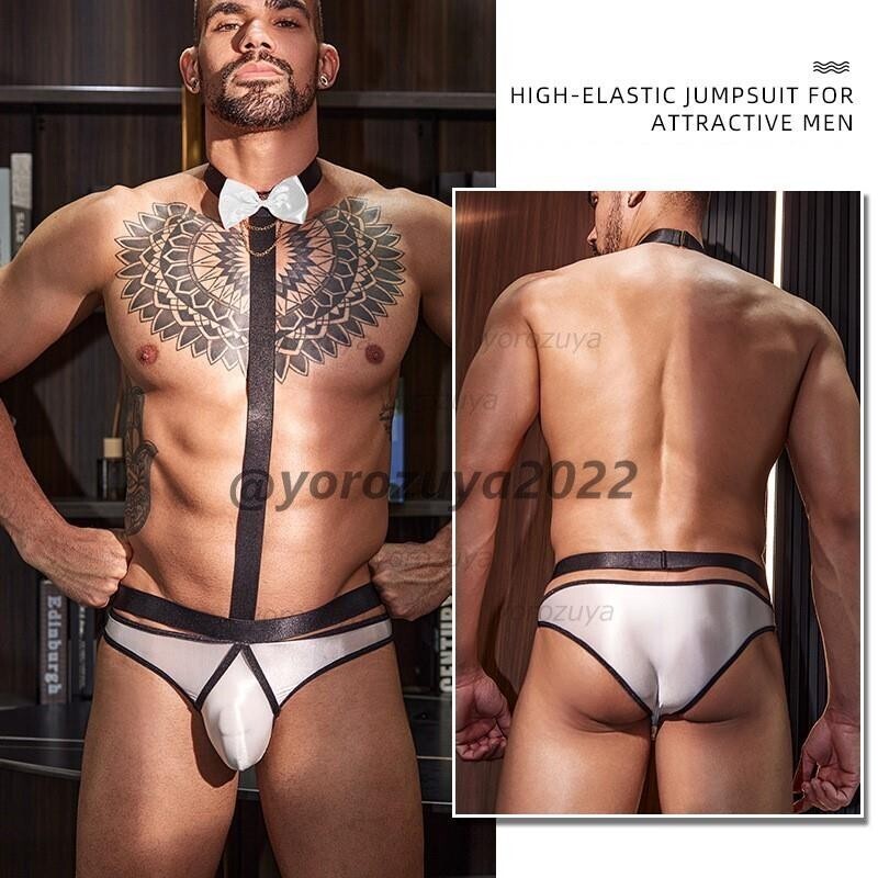 181-226-14 蝶ネクタイ 紳士 執事スタイル ランジェリー【ホワイトF】男性 メンズ セクシー コスプレ 変態 ゲイ ブリーフ ショーツ .2拍卖