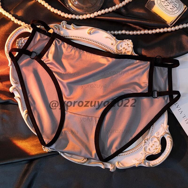 175-381-4 光沢 フルバック 艶々サテン ブリーフ パンティー【グレーXLサイズ】レディース 女性 下着 パンツ ランジェリー ショーツ .1拍卖