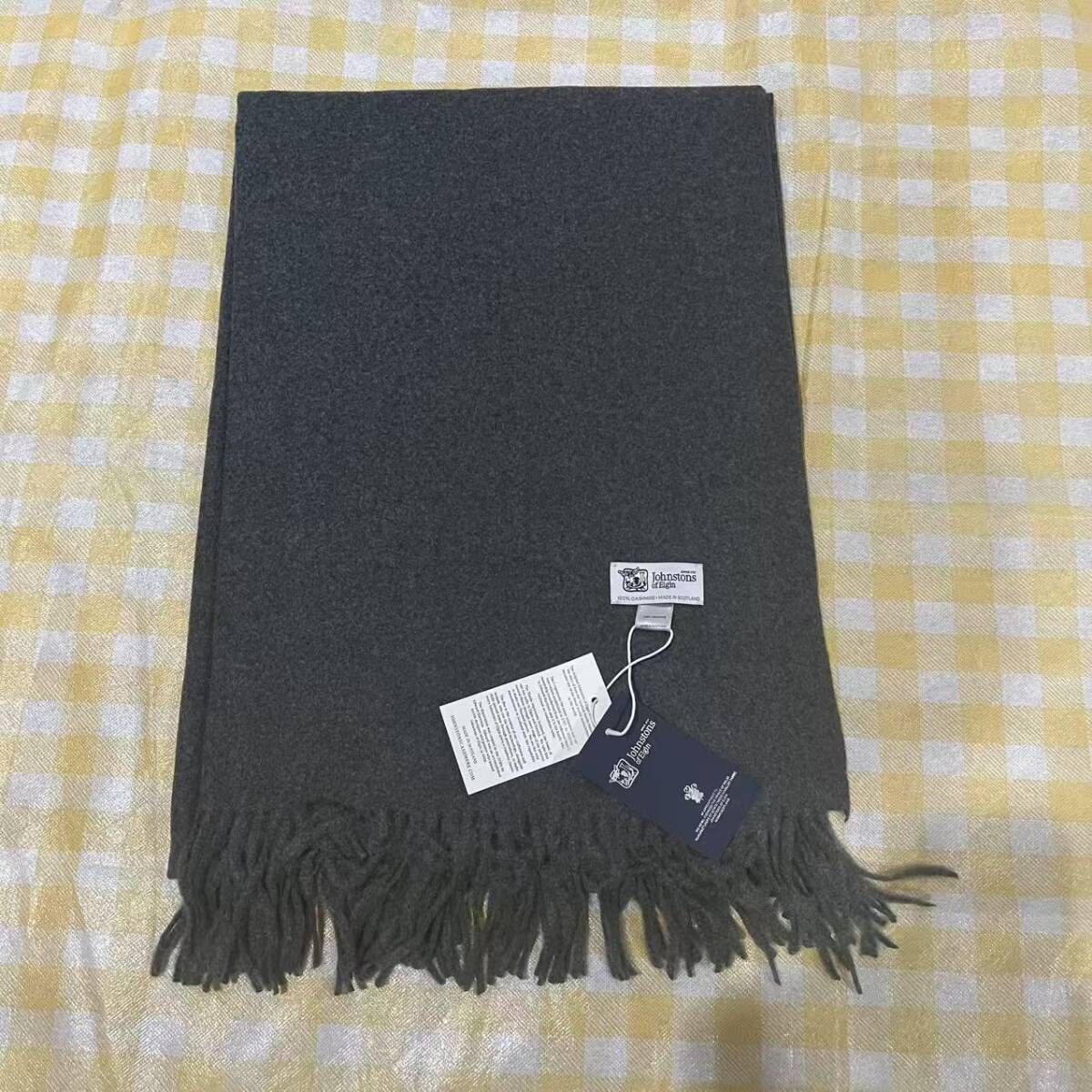 Johnstons ジョンストンズ カシミア 大判ストール マフラー グレー拍卖