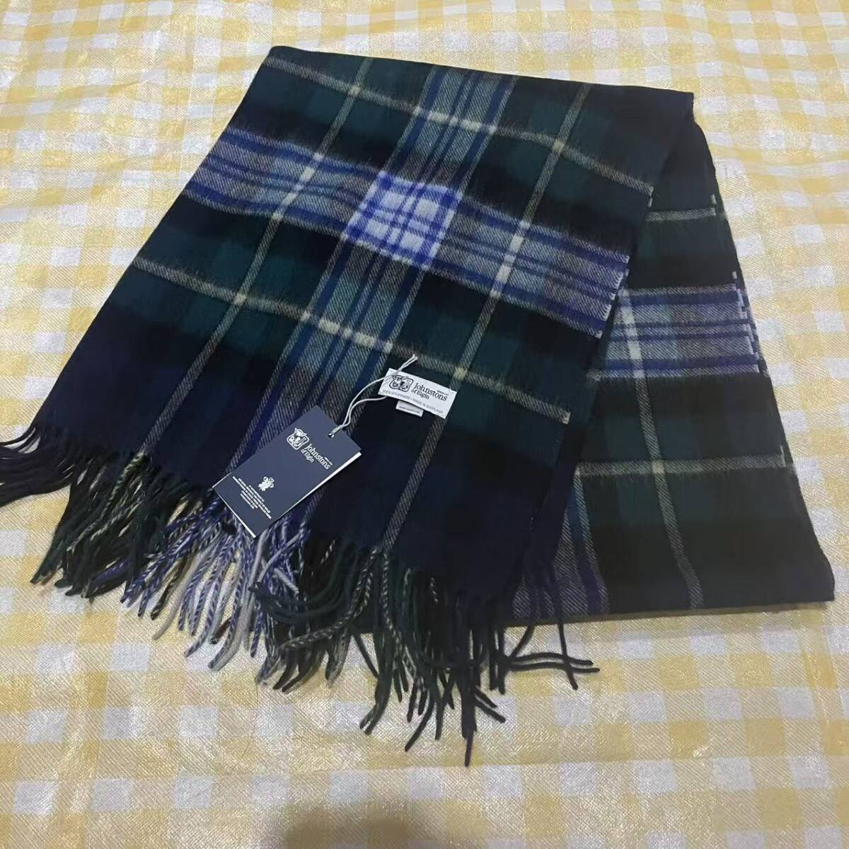 Johnstons ジョンストンズ カシミア 大判ストール マフラー タータンチェック ドレスゴードン拍卖