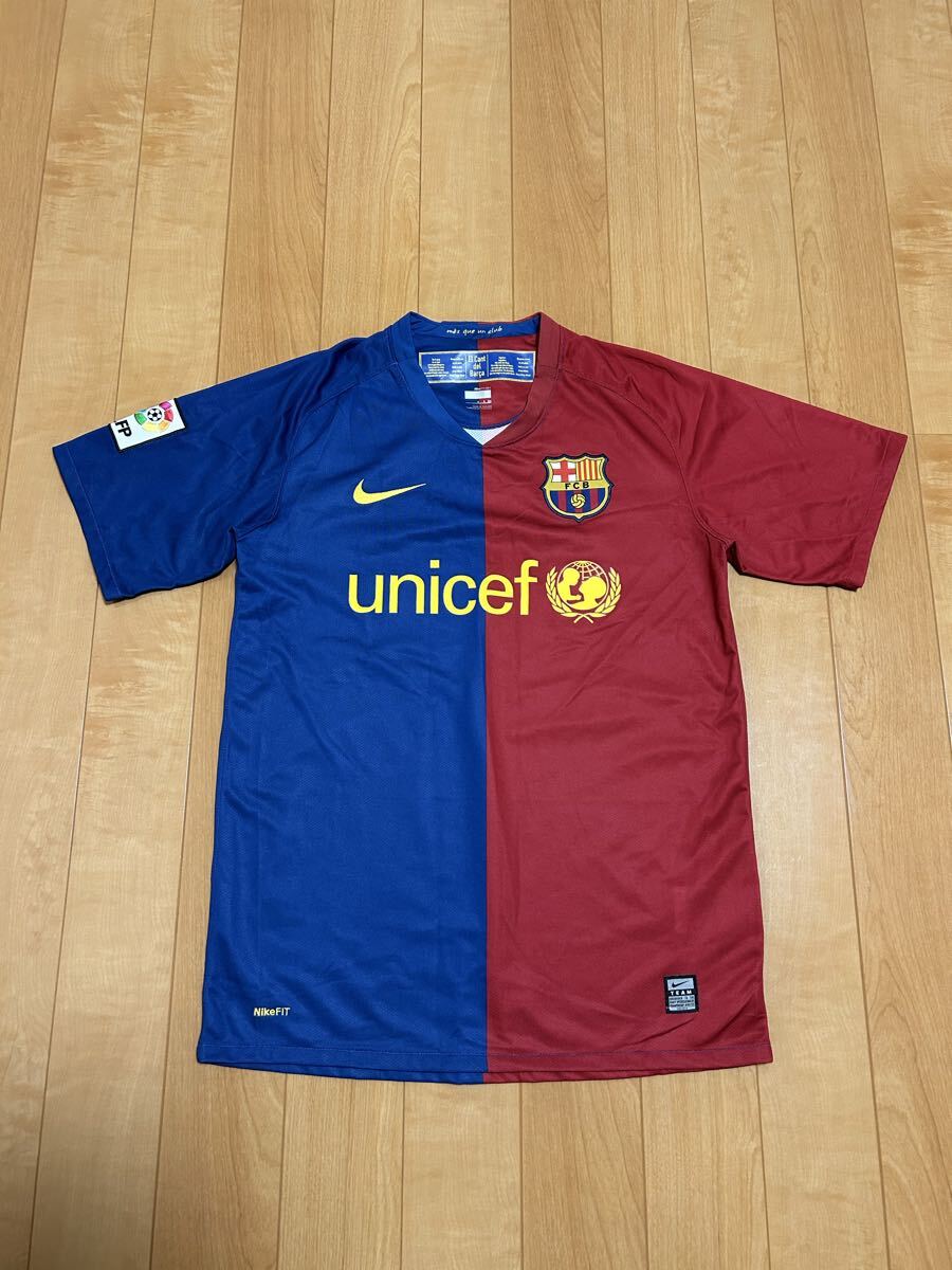 当時物.美品☆NIKE製/FCB・FCバルセロナ サイズS大き目.日本M-L並 希少.08-09sユニフォーム バルサ オーセンティック/イニエスタピケMESSI拍卖