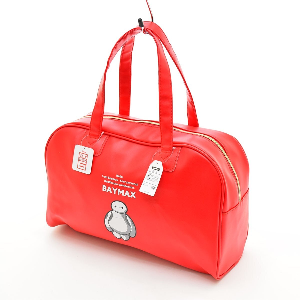 ◇569246 未使用品 Disney ディズニー ハンドバッグ ボーリングバッグ ミニボストンバッグ ベイマックス PVCレザー レディース レッド拍卖