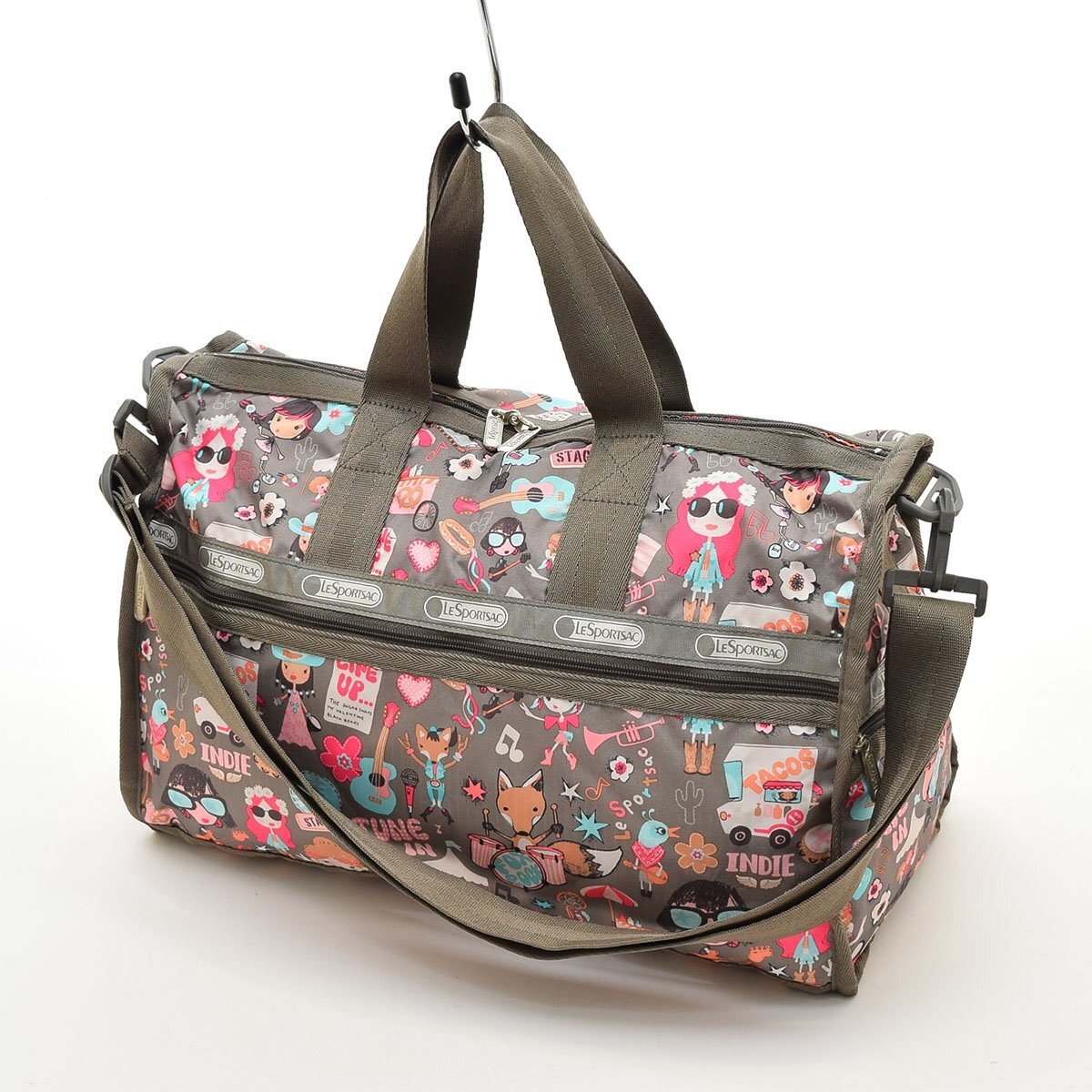 ◇568580 LeSportsac レスポートサック 2WAYミニボストンバッグ ナイロン レディース グレー プリント拍卖