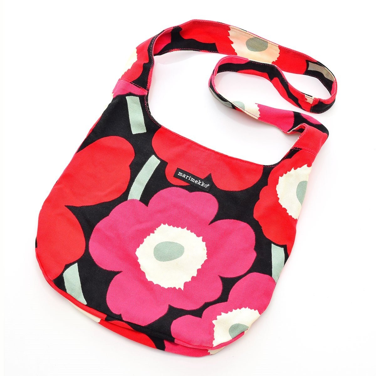 ◇568917 marimekko マリメッコ ショルダーバッグ ウニッコ キャンバス レディース レッド ピンク他拍卖
