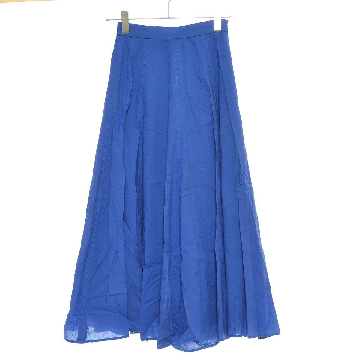 ◇563944 Ray BEAMS ビームス ロングスカート ◇コットンロングフレアスカート サイズ0 22SS レディース ブルー拍卖