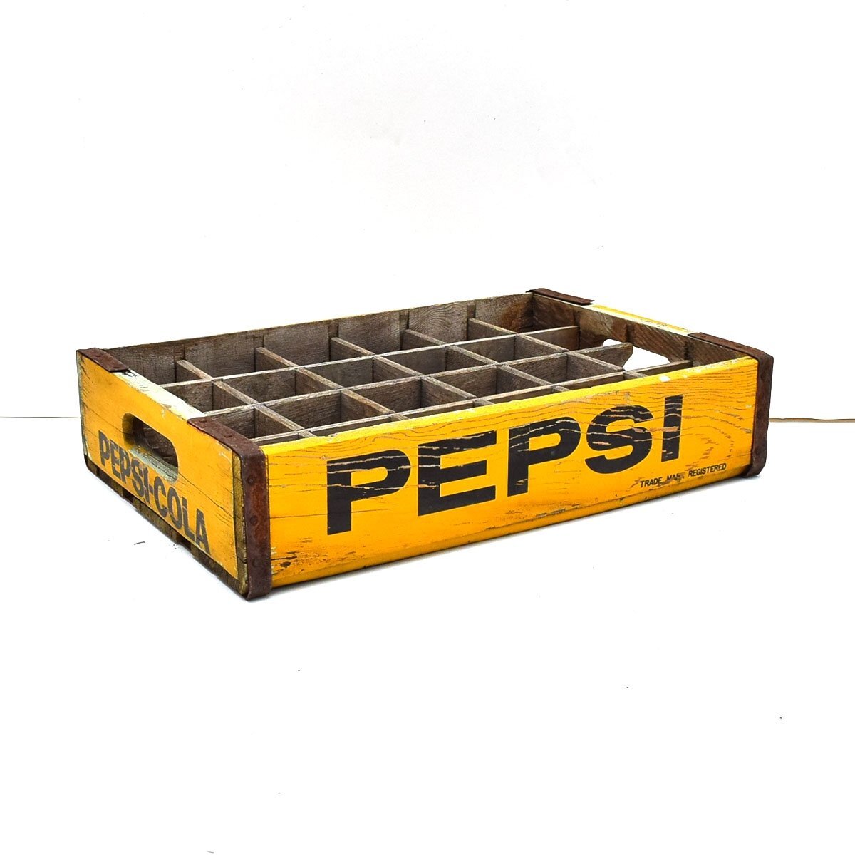●569385 ペプシ ヴィンテージ ウッド クレート 24本用 ボックス 木箱 アンティーク 当時物 ディスプレイ ラック ケース ガレージ 店舗什器拍卖
