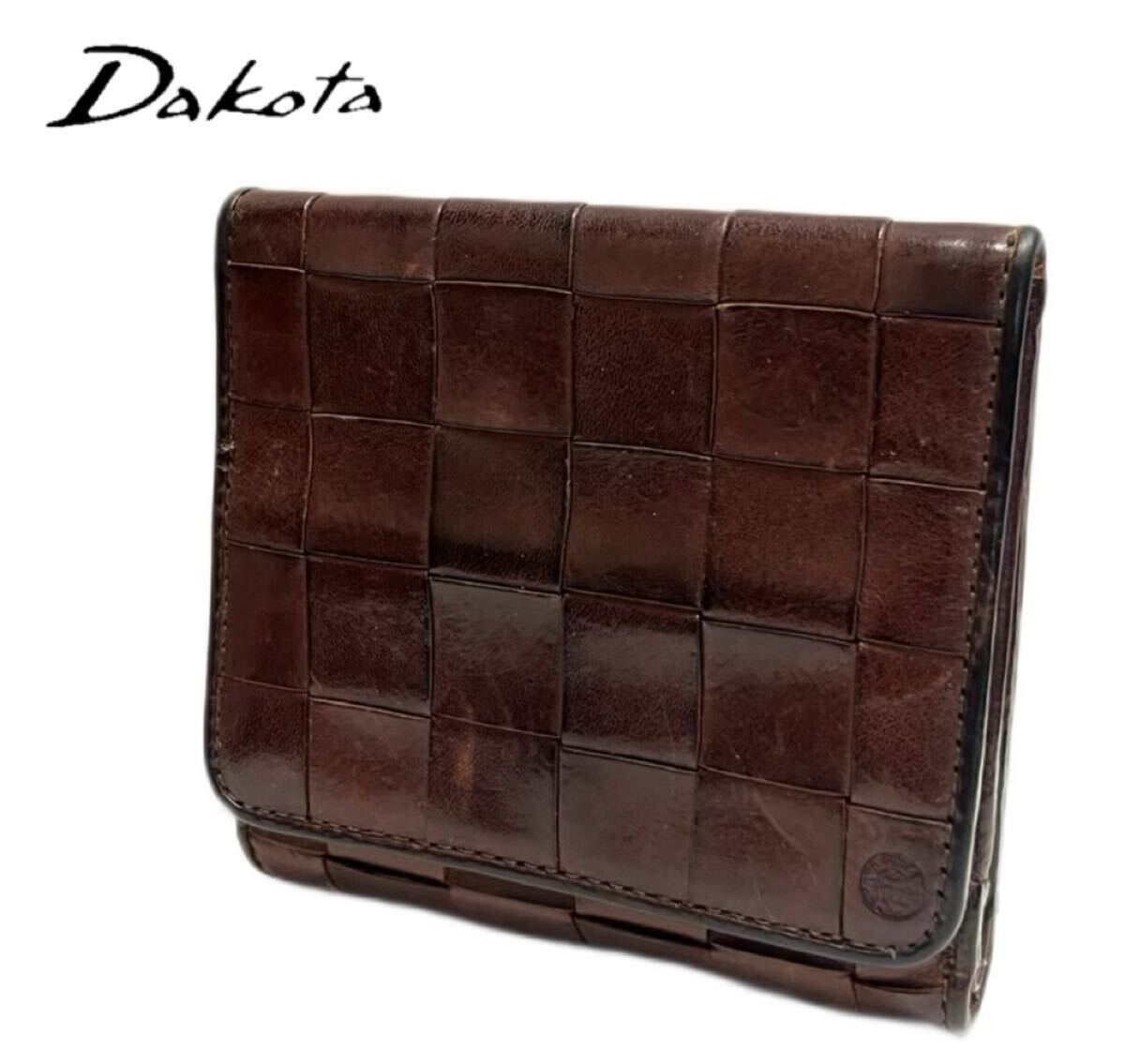 Dakota★ダコタ★本革 レザー コインパース 二つ折 財布 札 カード 小銭入れ/茶系 ユニセックス拍卖