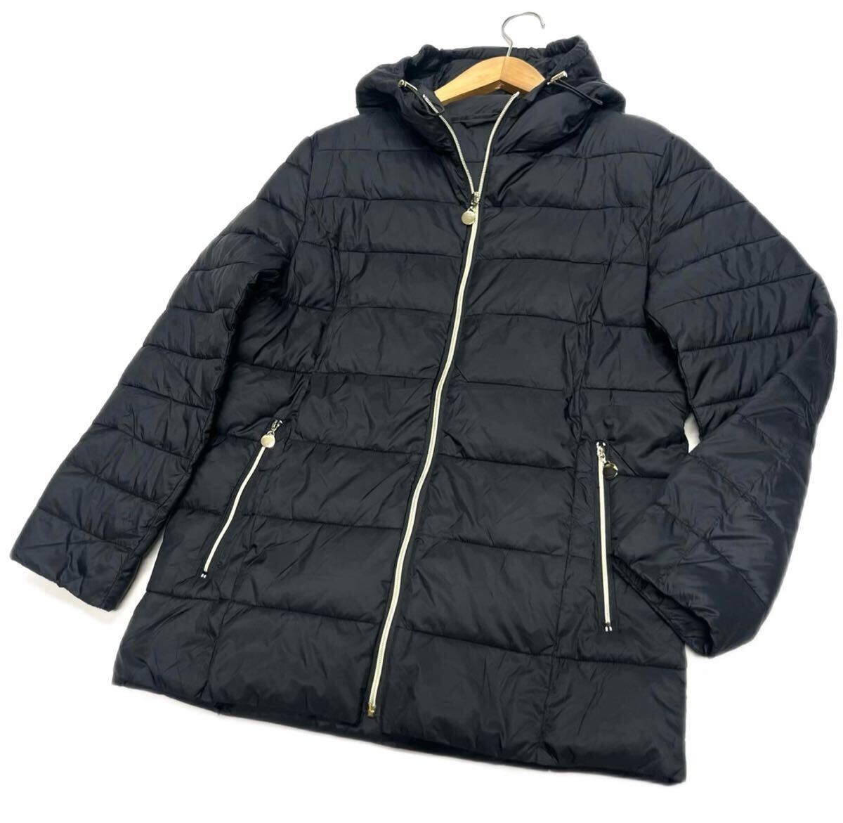 LAVIMORE★(L)軽量 中綿 ジップアップ ジャケット/黒 ゴールド金具 美品拍卖