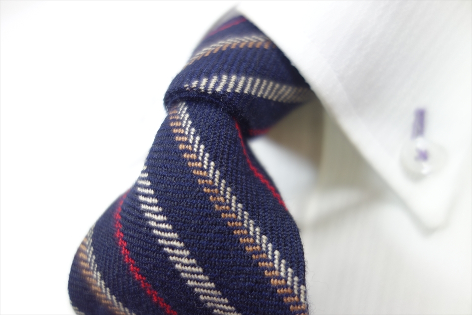 8917◆イタリア製 ミラショーン mila schon ストライプ柄 リバーシブル ウールネクタイ拍卖