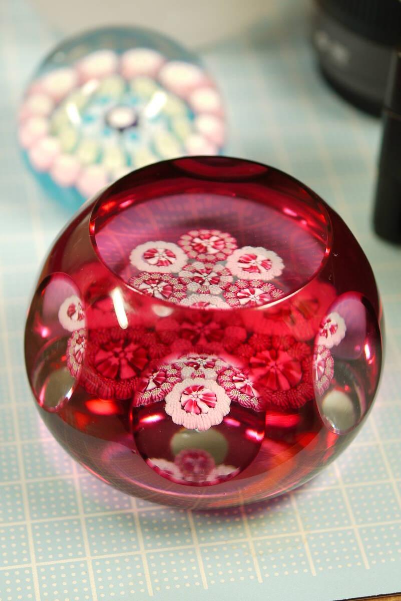 Perthshire ジョン・ディーコン John Deacons ペーパーウェイト ミルフィオリ 星のケーン オーバーレイ パースシャー拍卖