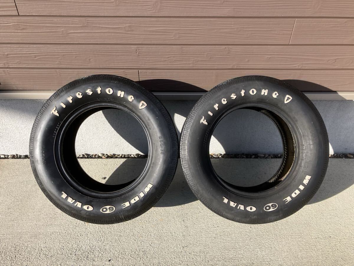 ファイヤーストーン ワイドオーバル ホワイトレター Firestone WIDE OVAL E60-14 当時物 旧車拍卖