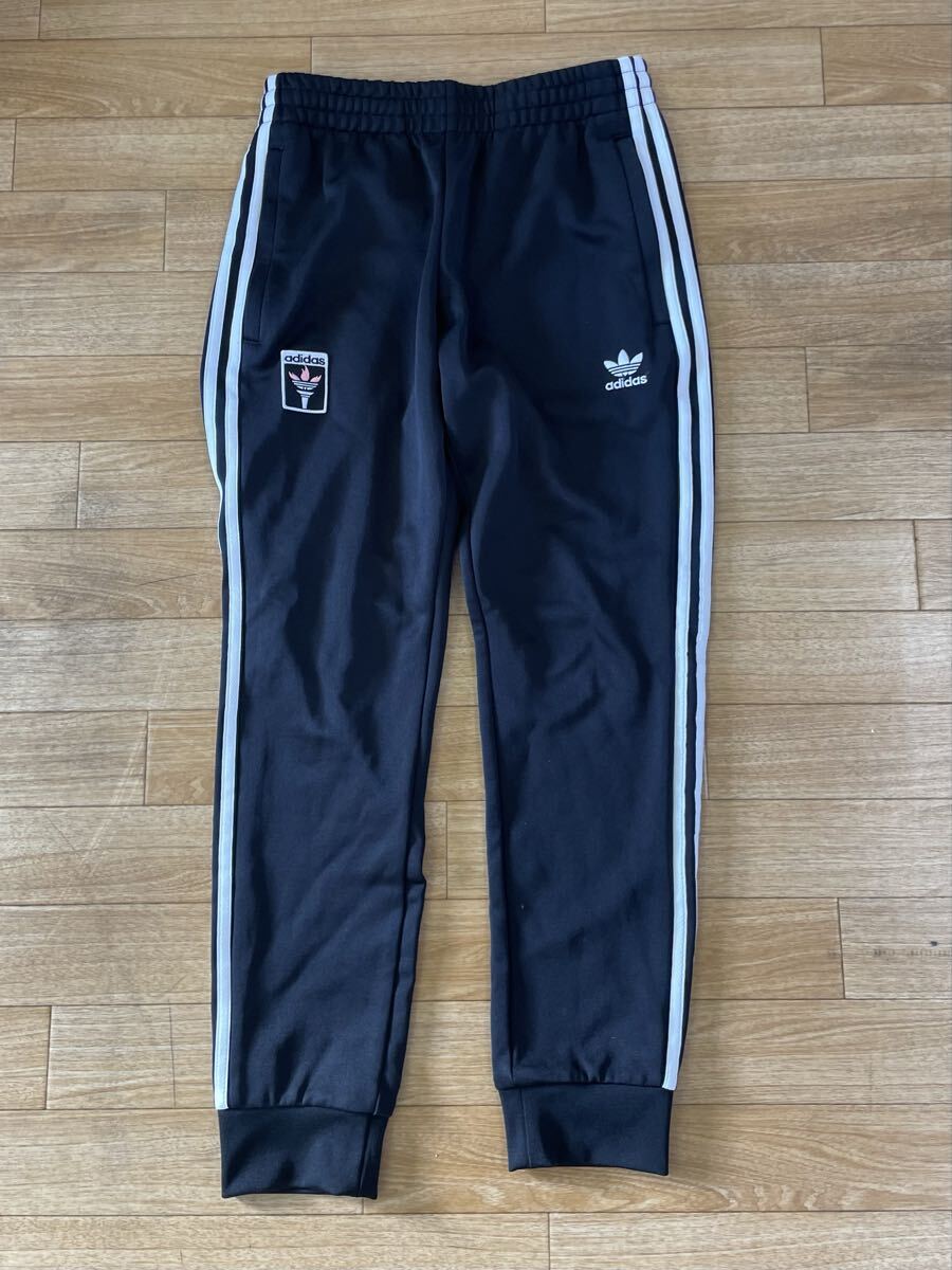 美品 adidas originals アディダス オリジナルス トラックパンツ ジョガーパンツ ブラック オリンピックロゴ メンズ Mサイズ拍卖
