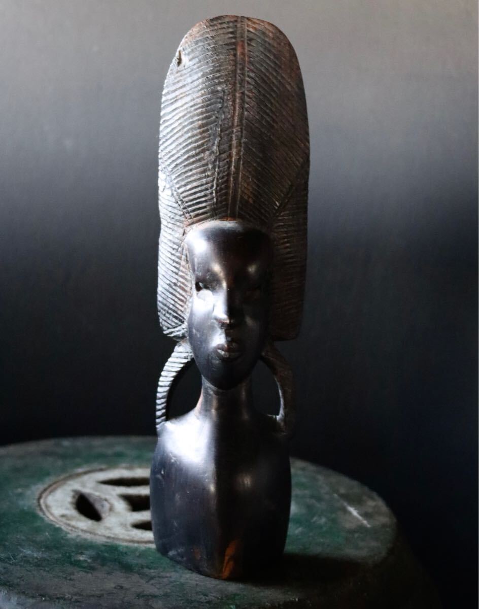 ビンテージ アフリカ ケニア 木彫り オブジェ 彫刻 アフリカ雑貨 民芸品 土産 アンティーク 彫刻 木彫拍卖