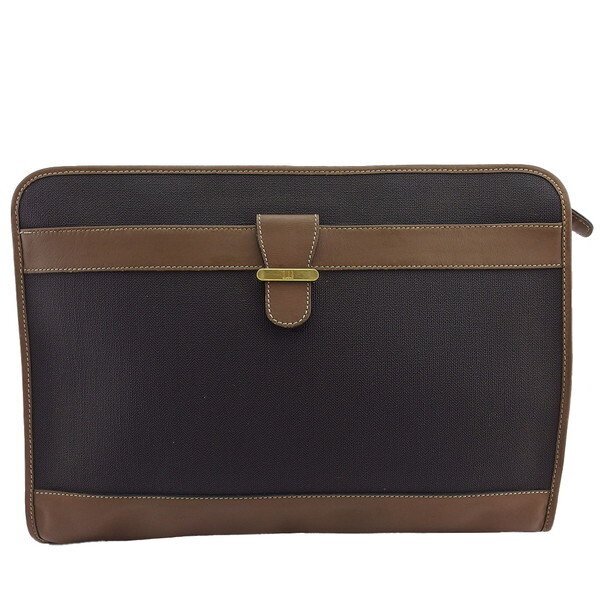 【10%OFFクーポン】ダンヒル Dunhill ビジネスバッグ ダークブラウン×ベージュ レディース 中古拍卖