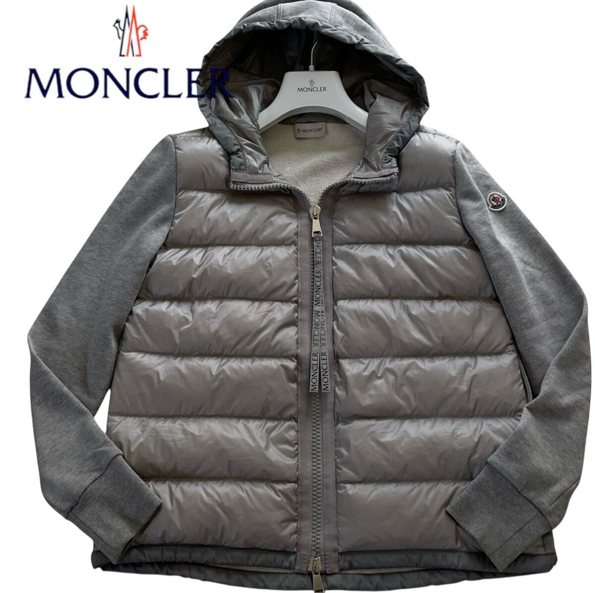 ★超美品★ MONCLER モンクレール 切り替えダウン パーカー ダウンパーカー ジップアップ ロゴワッペン 拍卖