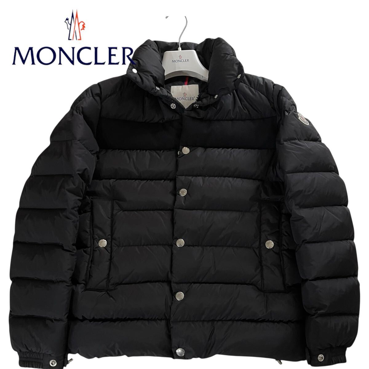 ★超美品★ MONCLER モンクレール ダウンジャケット ダウンコート ロゴワッペン ブラック メンズ 正規品 鑑定済み拍卖