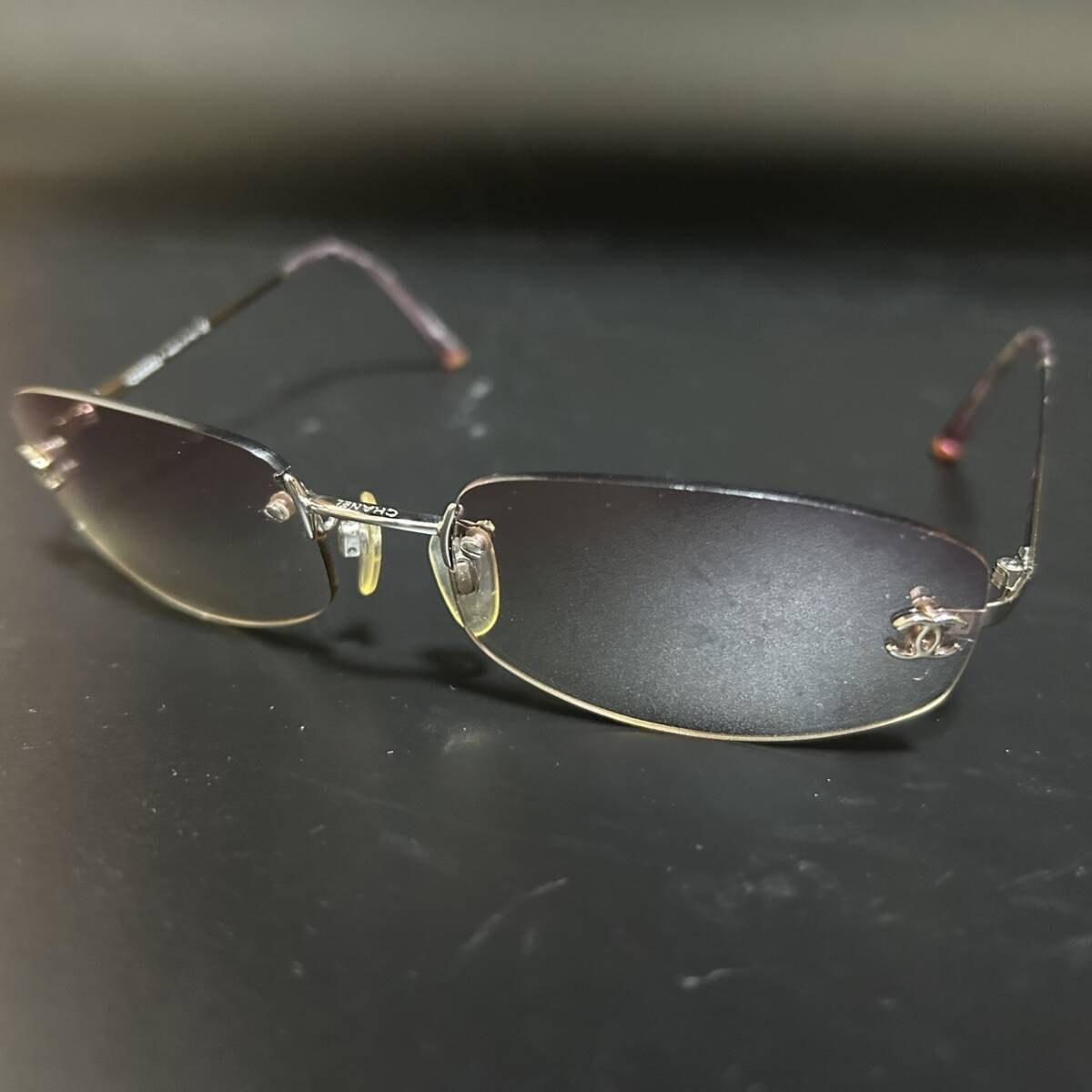 1円~【美品】シャネル CHANEL サングラス メガネ 眼鏡 アイウェア メガネ めがね ココマーク メンズ ビジネス拍卖