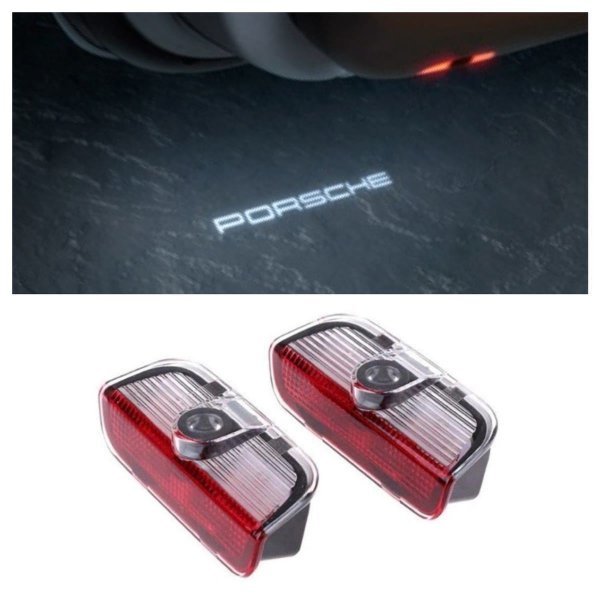 Porsche ポルシェ LED ロゴ プロジェクター ドア カーテシ ランプ カイエン ボクスター マカン ケイマン 958/981/982/991 ライト マーク拍卖