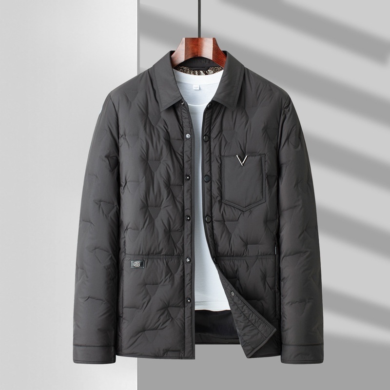 ダウンジャケット シャツジャケット ショートコート メンズ・新品 アウター 軽量 ビジネスジャケット コート【24216】色A 4XL拍卖