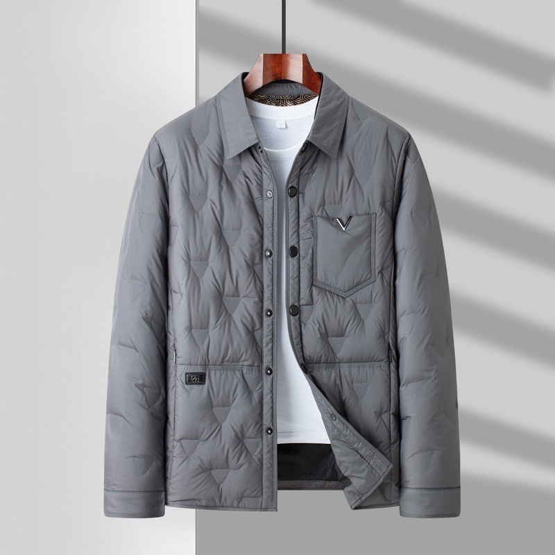 ダウンジャケット シャツジャケット ショートコート メンズ・新品 アウター 軽量 ビジネスジャケット コート【24216】色C 4XL拍卖